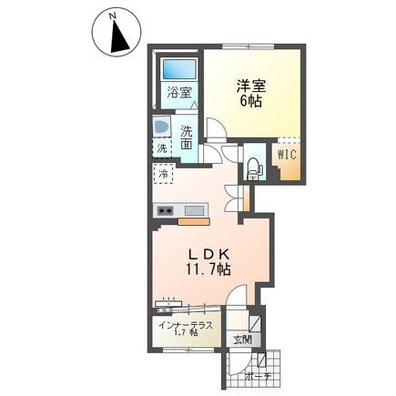 草深 アパート新築工事 北側の間取り|間取図