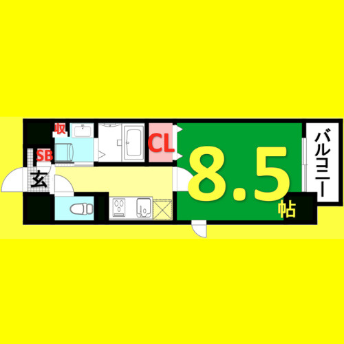 ヴェーラ カーサ ウルバーナ　名古屋市賃貸　仲介手数料無料の間取り