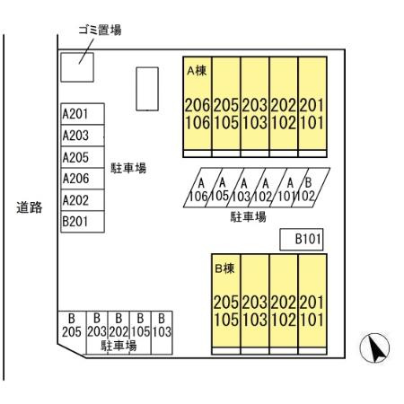 マルマツハイツ　Aの区画図