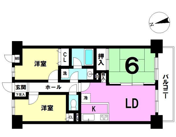 アーバンヒルズ浜松中野町の間取り|使い勝手の良い3LDKです。
