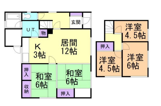 登別市常盤町3丁目18-3戸建の間取り