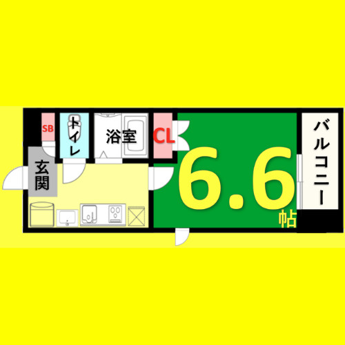 パルティール御器所　名古屋市賃貸　仲介手数料無料の間取り