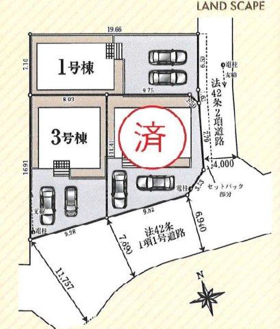 八王子市小宮町　新築戸建の区画図|3号棟