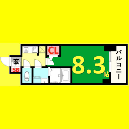 S-RESIDENCE熱田　名古屋市賃貸　仲介手数料無料の間取り