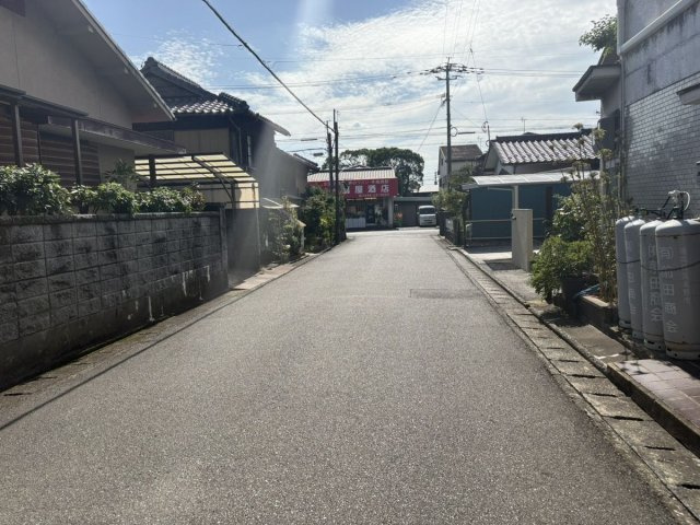 朝倉市甘木　売り土地の前面道路含む現地写真|前面道路含む現地写真です
