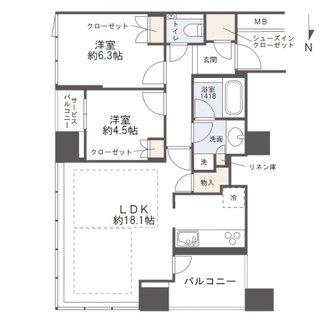 【間取り】 | 堂島ザレジデンスマークタワー | 【間取り】16階・北東角住戸！高層階につき見渡しも良好です◎