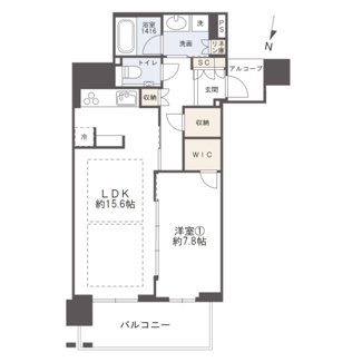 【間取り】 | ザ・ファインタワー梅田豊崎 | 【間取り】26F・北向き住戸！WIC+クローゼットなど収納が充実◎