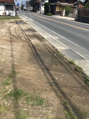朝倉市頓田　売り土地の前面道路含む現地写真|前面道路含む現地写真です