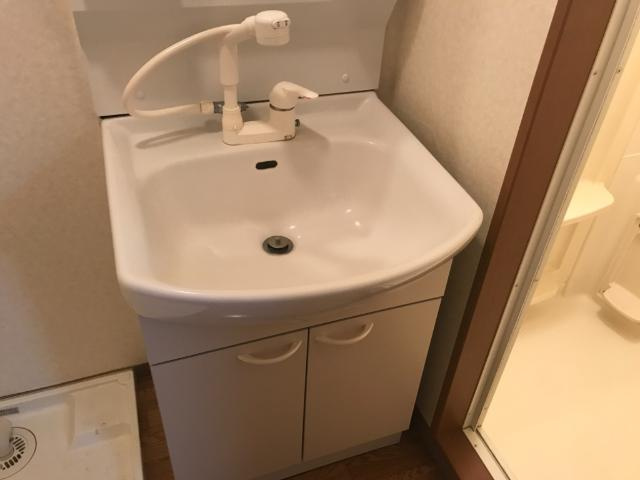 ロイヤルパインズＡ棟の洗面所|洗髪洗面化粧台