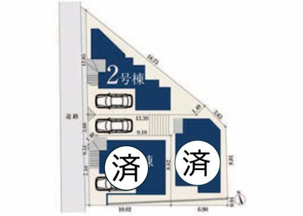 横浜市南区庚台の新築一戸建の区画図|閑静な住宅地にございます！
是非現地へお越しください！