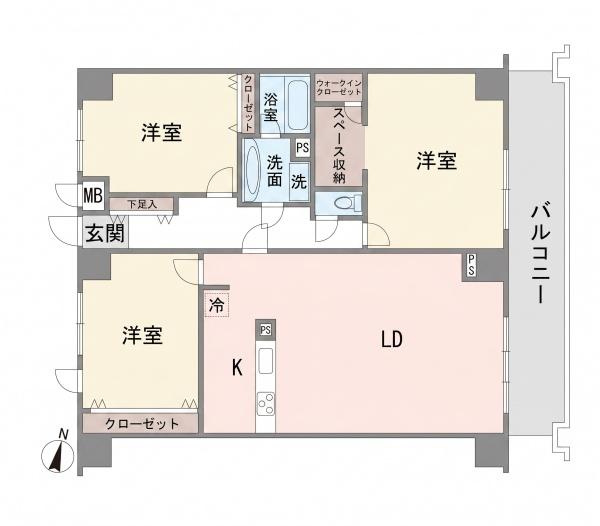 ワコーレロイヤルヒルズ横浜蒔田の間取り|使い勝手の良い3LDK
お気軽にお問い合わせください。
