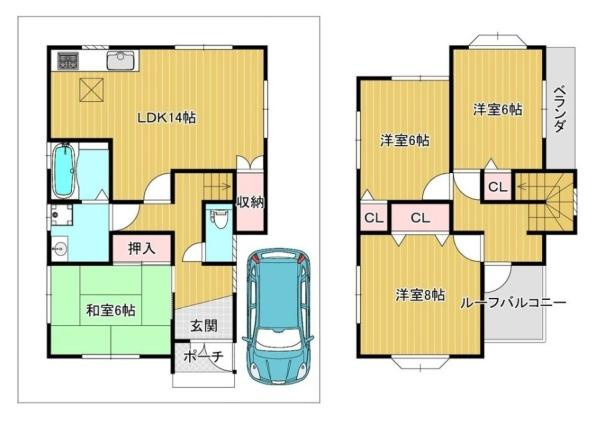 生駒郡安堵町西安堵　一戸建の間取り