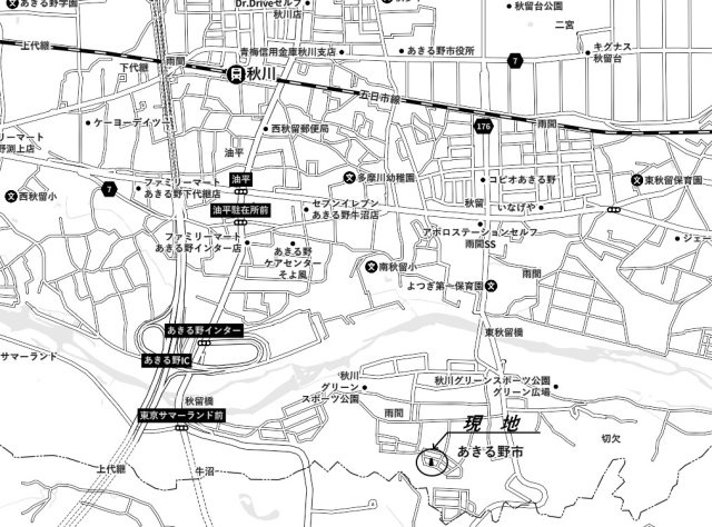 雨間土地　約129坪　閑静な住宅街の地図