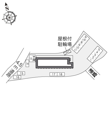 廿日市市大野字下更地の賃貸マンションの区画図|画像4