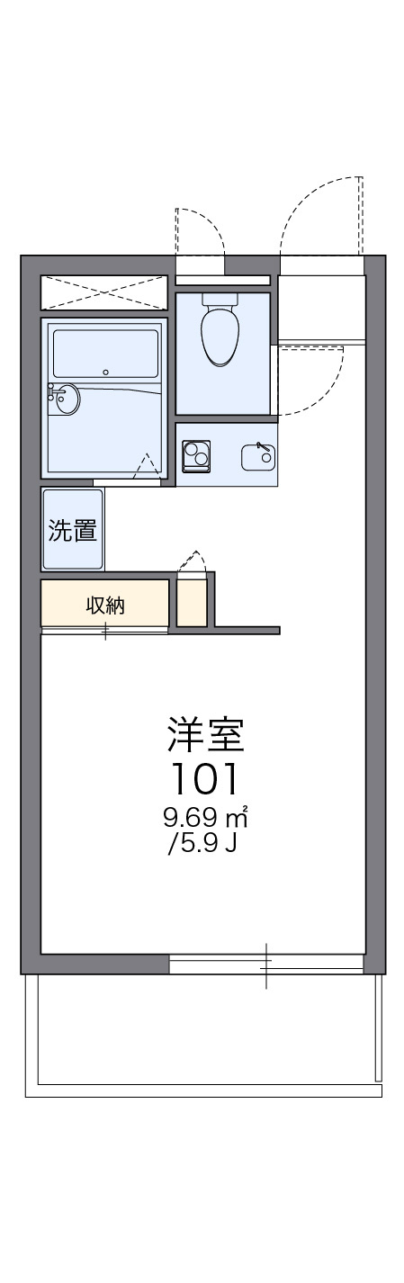 広島市佐伯区八幡東２丁目の賃貸マンションの間取り|画像2