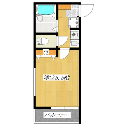 エンブレム赤羽の間取り|使いやすい間取り１Kのお部屋です！