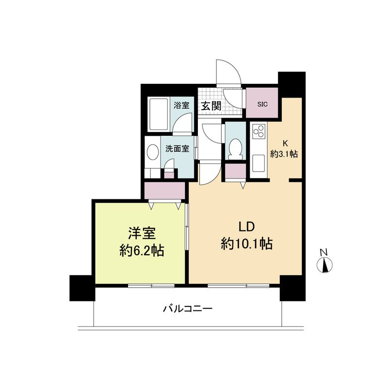 クロスレジデンス大阪新町の間取り