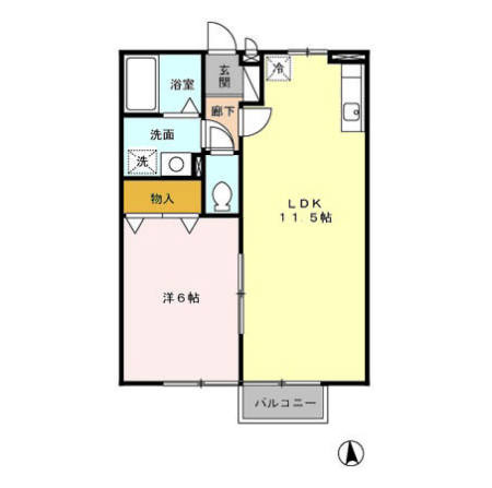 アンプルールA棟の間取り