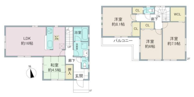 【間取り】 | 川越市的場　中古戸建