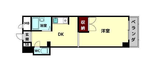 生駒市元町１丁目の賃貸マンションの間取り