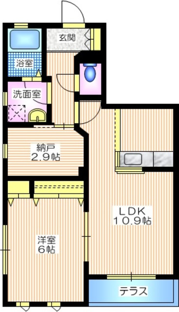 ヘーベルメゾン桜小路の間取り|広々とした納戸２．９帖付の１ＬＤＫ