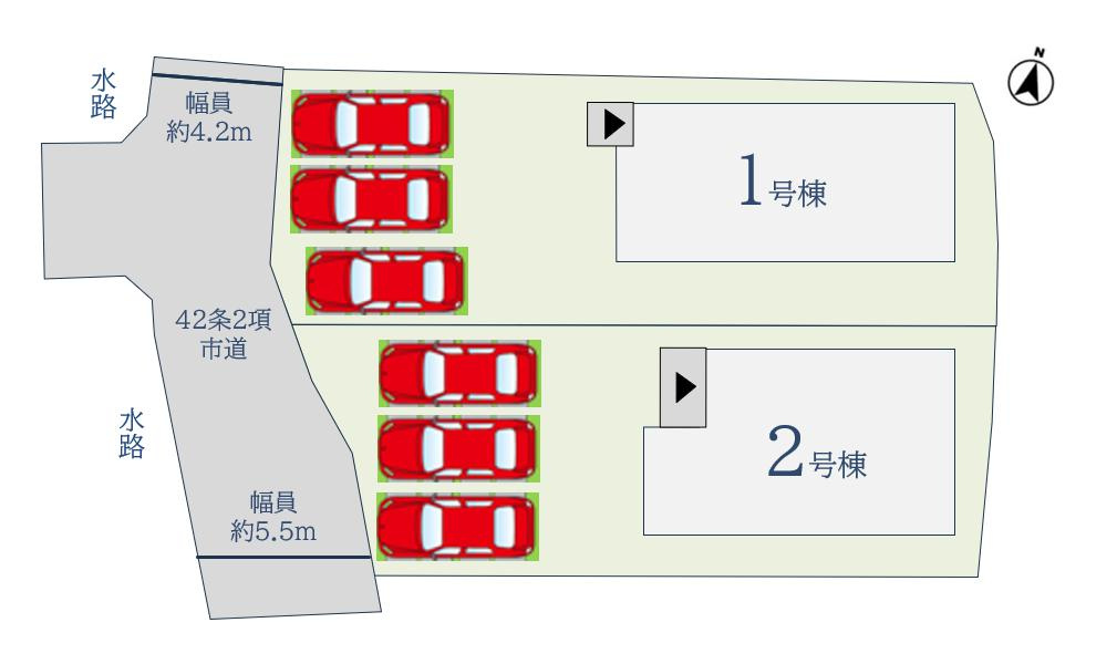 佐賀市本庄町大字本庄9期　2号棟の区画図