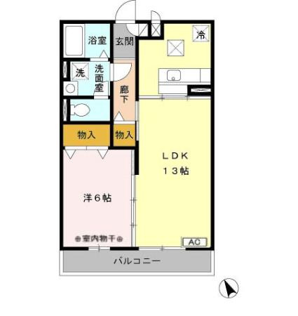 【間取り】 | スカイハイツ | 使いやすい1LDKの間取りです！