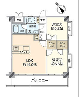 【間取り】 | ダイアパレス己斐本町