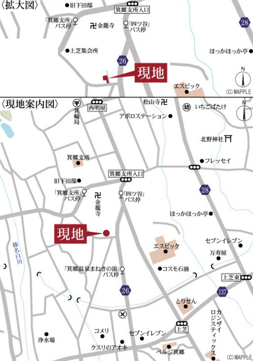 【新築】高崎市箕郷町上芝第3　限定１棟　クレイドルガーデン　新築建売の地図