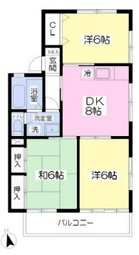 千代田的場ファミリアB棟の間取り