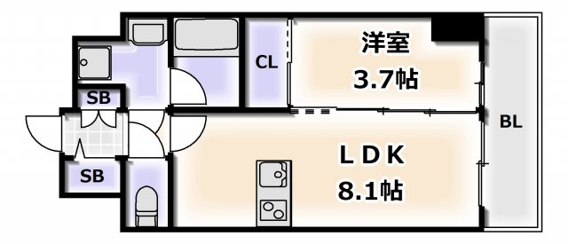 【間取り】 | レオンコンフォート難波クレア