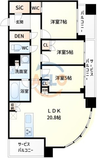 【間取り】 | シエリアタワー中之島 | シエリアタワー中之島　間取り