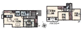 古河市三杉町１丁目　新築一戸建て　01　アイタウンの間取り|全居室６帖以上のゆとりのある間取り♪