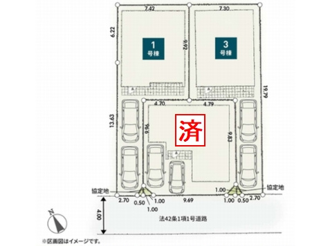 【仲介手数料０円】相模原市第12南区相南　新築一戸建て　全3棟の区画図|相模原市第12南区相南　新築一戸建て　全3棟