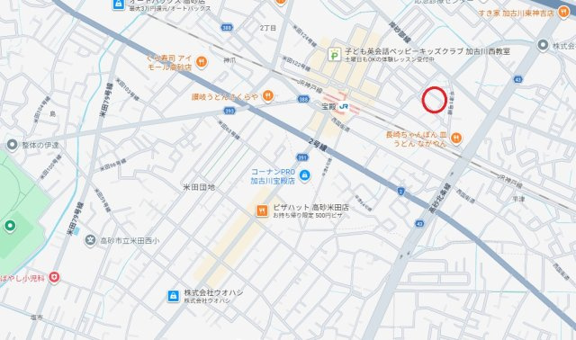 加古川市米田町平津　　山陽電鉄「宝殿駅」徒歩5分の地図