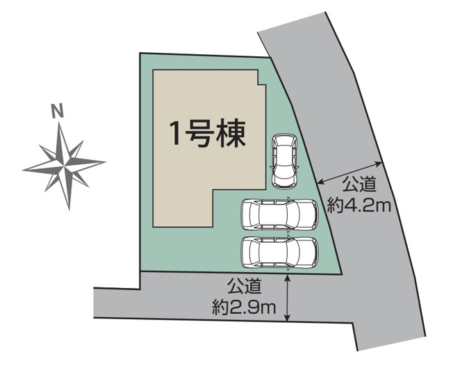 【区画図】 | 熊谷市円光2丁目　ブルーミングガーデン　新築戸建　全1棟　1号棟