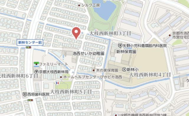 京都市西京区大枝西新林町3丁目　新築戸建の地図