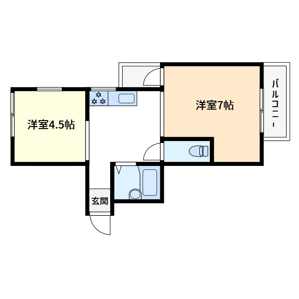 シティパレス学園前P-1の間取り