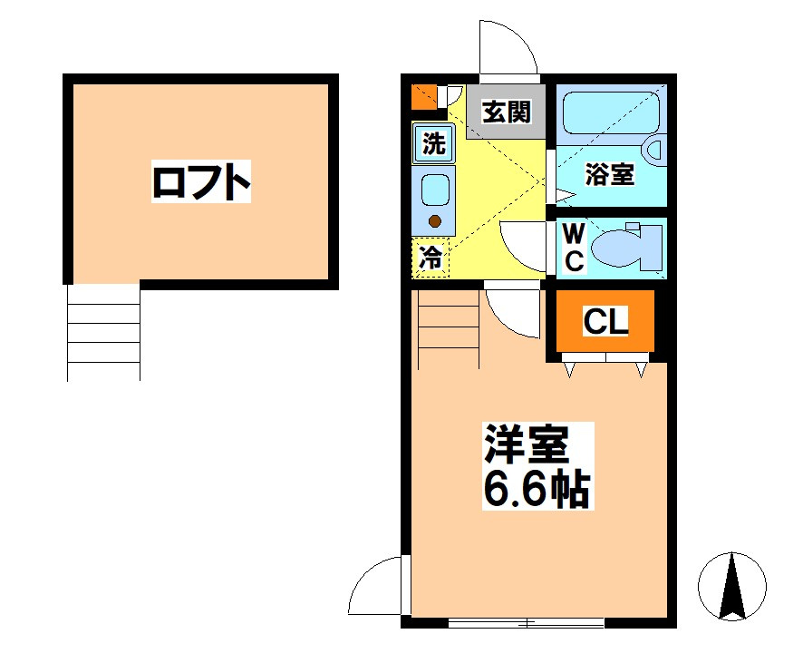 小金井市東町２丁目のアパートの間取り
