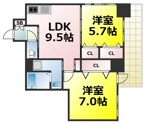 【間取り】 | エグゼリエみなと通り 仲介手数料無料