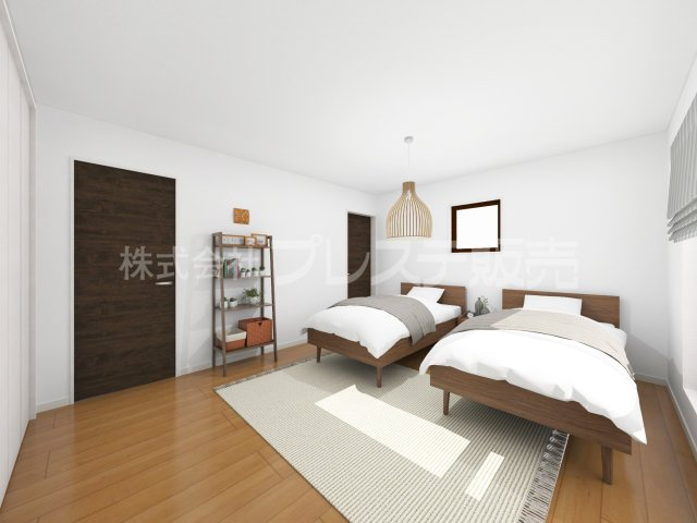 大和郡山市柳２丁目の新築一戸建の洋室|２階洋室（主寝室）完成イメージ／南向きですので、陽あたり良好です♪