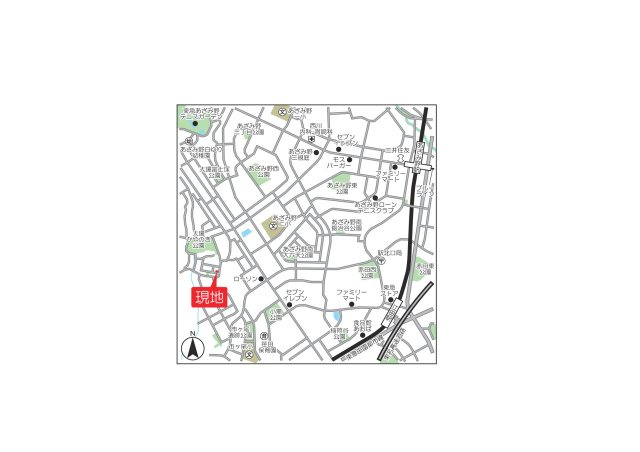 横浜市青葉区大場町　土地の地図