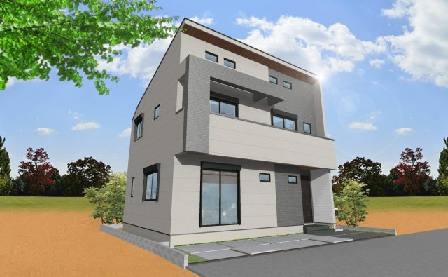 西東京市下保谷３丁目　建築条件付き　売地の外観パース|収納豊富な間取りやワイドバルコニーなど、快適な暮らしを支える工夫が詰まっています。