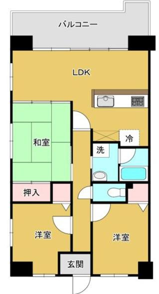 【No.7629】ネオハイツ鳥取/3LDK/R5.リフォーム済☆の間取り