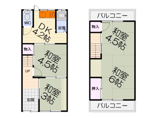 【間取り】 | 富秋町2丁目テラスハウス
