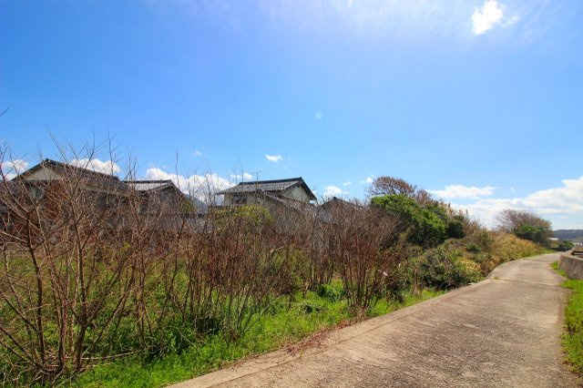 ■□淀江町今津戸建□■のその他|防波堤から物件の眺望になります。敷地内の植栽は伐採予定になります。