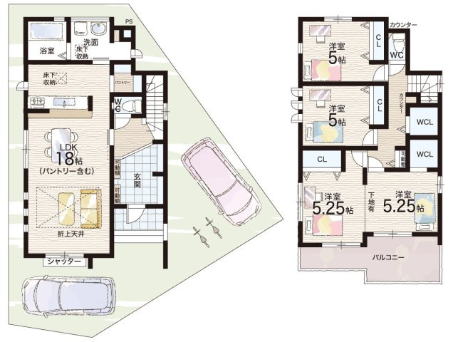 ★木津川市木津南後背　第5期　新築一戸建ての間取り|1号地