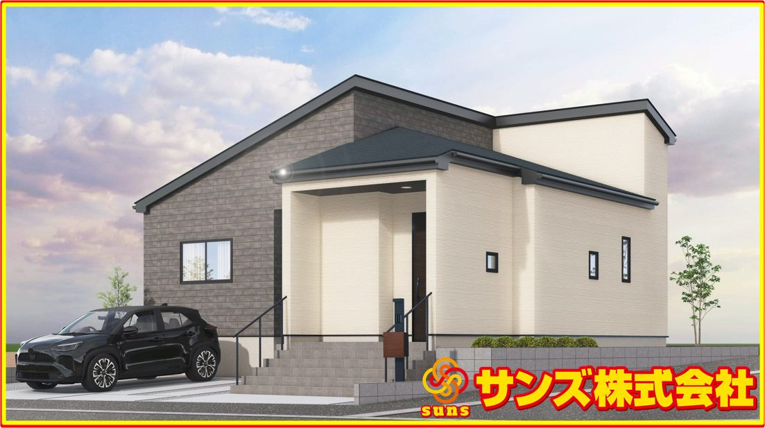 郡山市喜久田町字双又　　　５号棟　　　富田小学校、富田中学区の外観パース|南東側から見た外観ＣＧパース♪