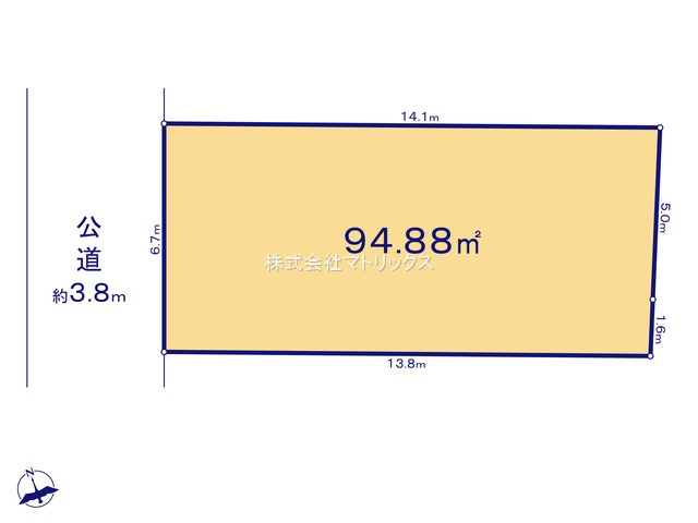 練馬区南大泉4丁目　建築条件なし売地　限定1区画の土地図