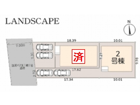 【区画図】 | 【仲介手数料０円】茅ヶ崎市菱沼1丁目1期　新築一戸建て　2号棟　全2棟 | 茅ヶ崎市菱沼1丁目1期　新築一戸建て　全2棟